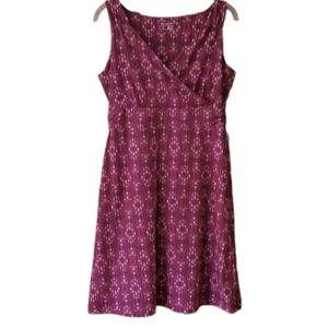 Eddie Bauer Womans Ikat Burdundy Purple‎ Sleeveless Dress Size Medium